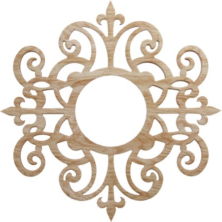 Dijon Wood Fretwork Pierced Ceiling Medallion, Red Oak, 16"OD x 5 1/4"ID x 1/4"T